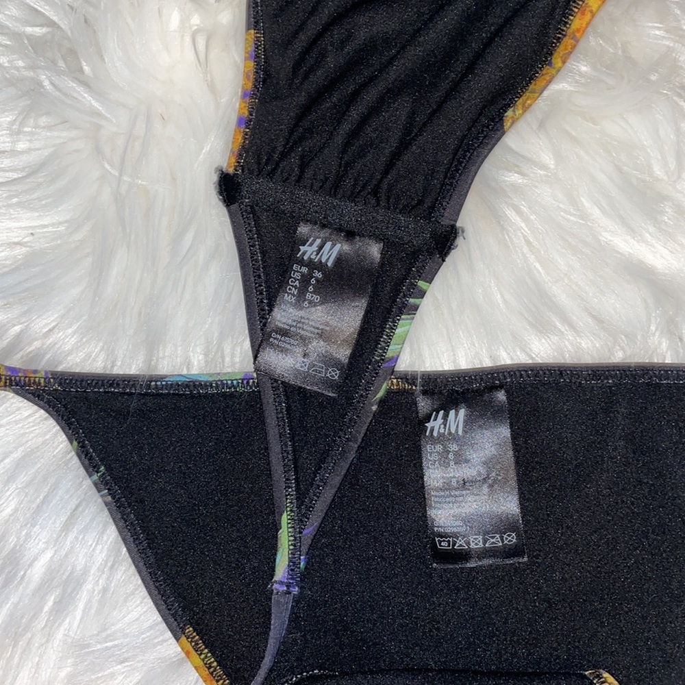 Black Pineapple String Bikini With Halter Top - image 3